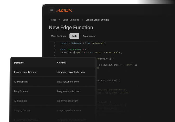 Imagem do sistema Azion informando a criação de uma nova Edge Function